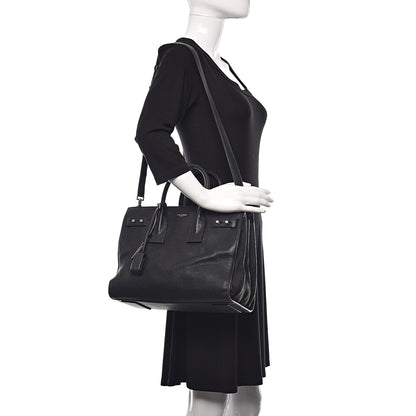 Saint Laurent Grained Calfskin Small Souple Sac De Jour Black 2 of 11