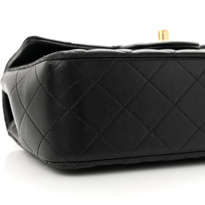 Chanel Lambskin Quilted Mini Lion Charm Top Handle Rectangular Flap Black 9 of 17