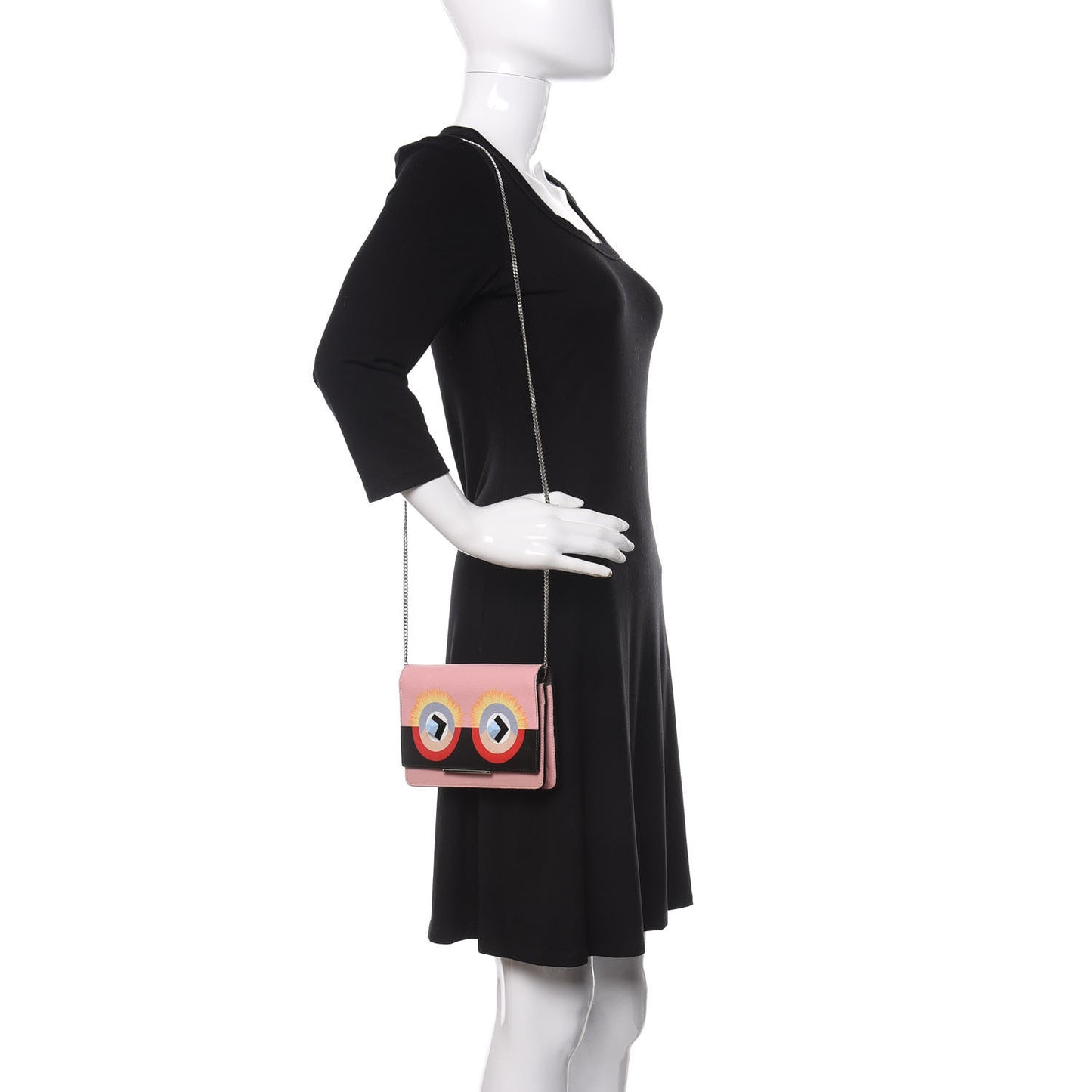 Vitello Elite Century Hypnoteyes Studded Tube Wallet On Chain Bubblegum Multicolor