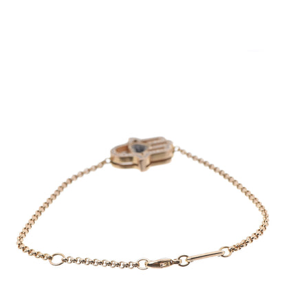 Chopard 18K Rose Gold Diamond Happy Diamonds Good Luck Charm Hamsa Bracelet 3 of 7