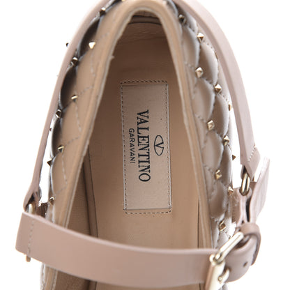 Valentino Garavani Lambskin Rockstud Spike Captoe Ballerina Flats 37 Poudre Gold 7 of 8