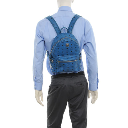 MCM Visetos Side Stud Small Stark Backpack Blue 3 of 12