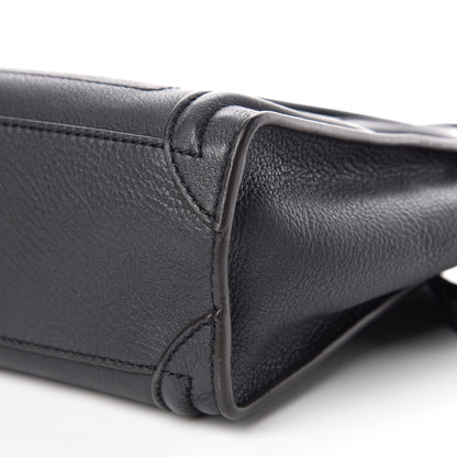 Celine Drummed Calfskin Nano Luggage Midnight 6 of 9