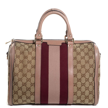 Gucci Monogram Vintage Web Medium Boston Pink 1 of 7