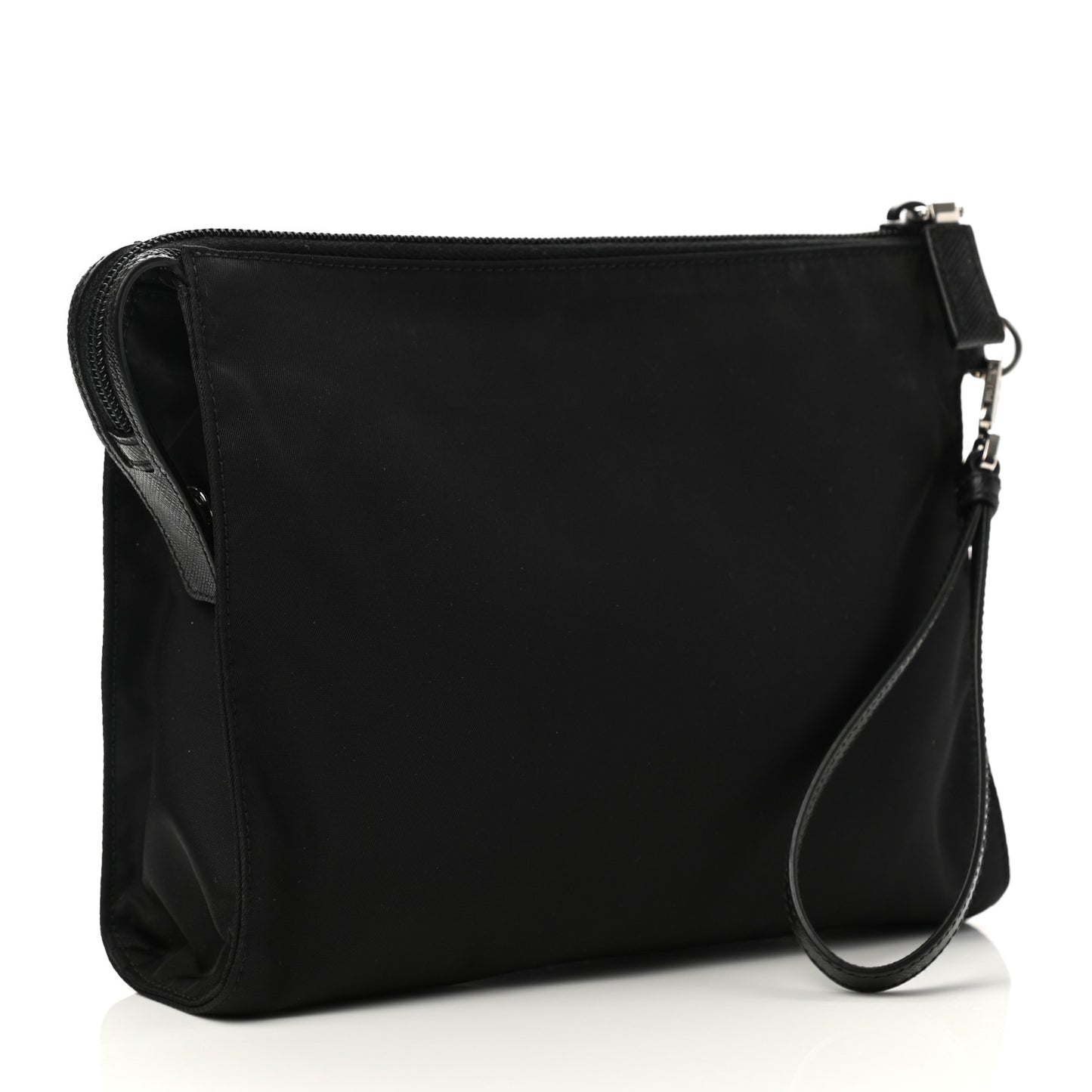 Tessuto Nylon Saffiano Wristlet Black