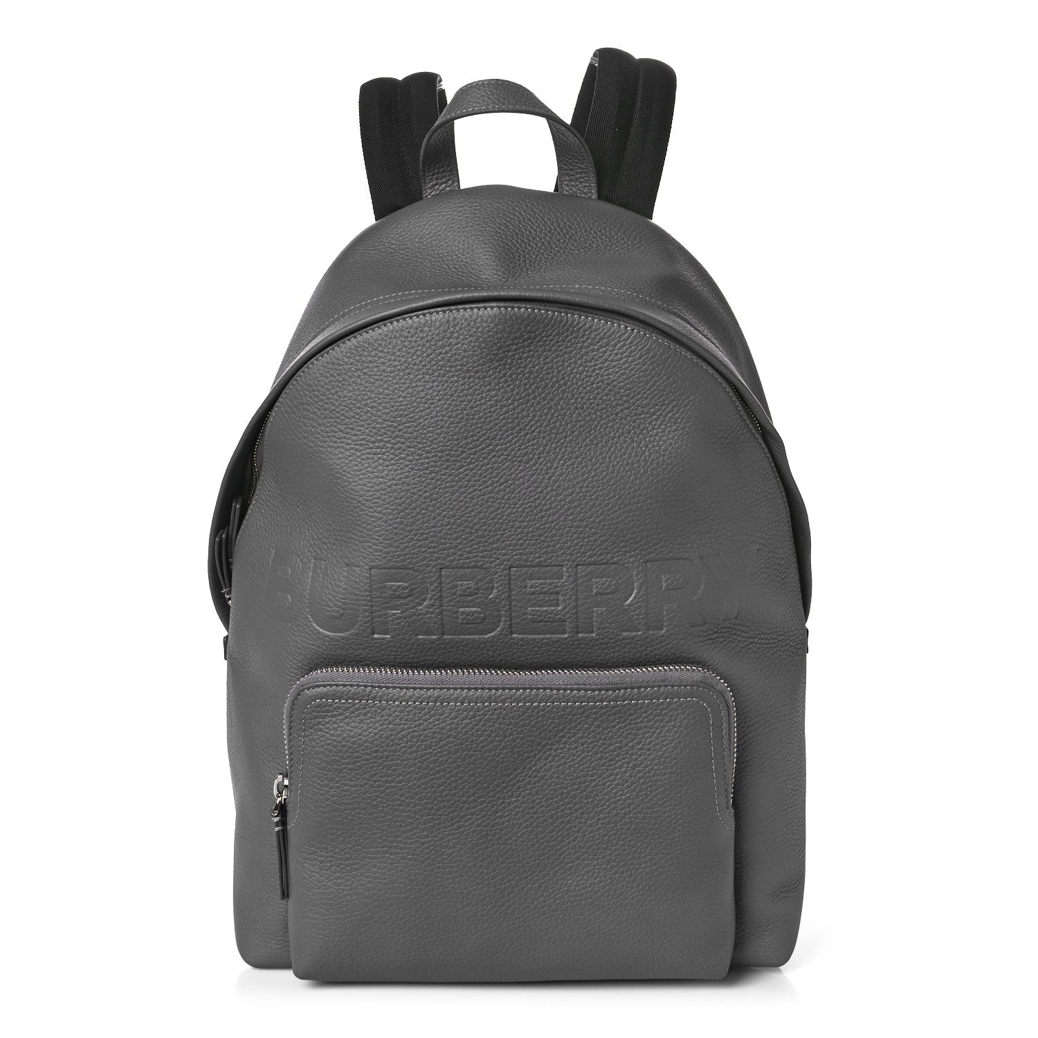Burberry Pebbled Calfskin Abbeydale Simple Backpack Charcoal Gray 1 of 8