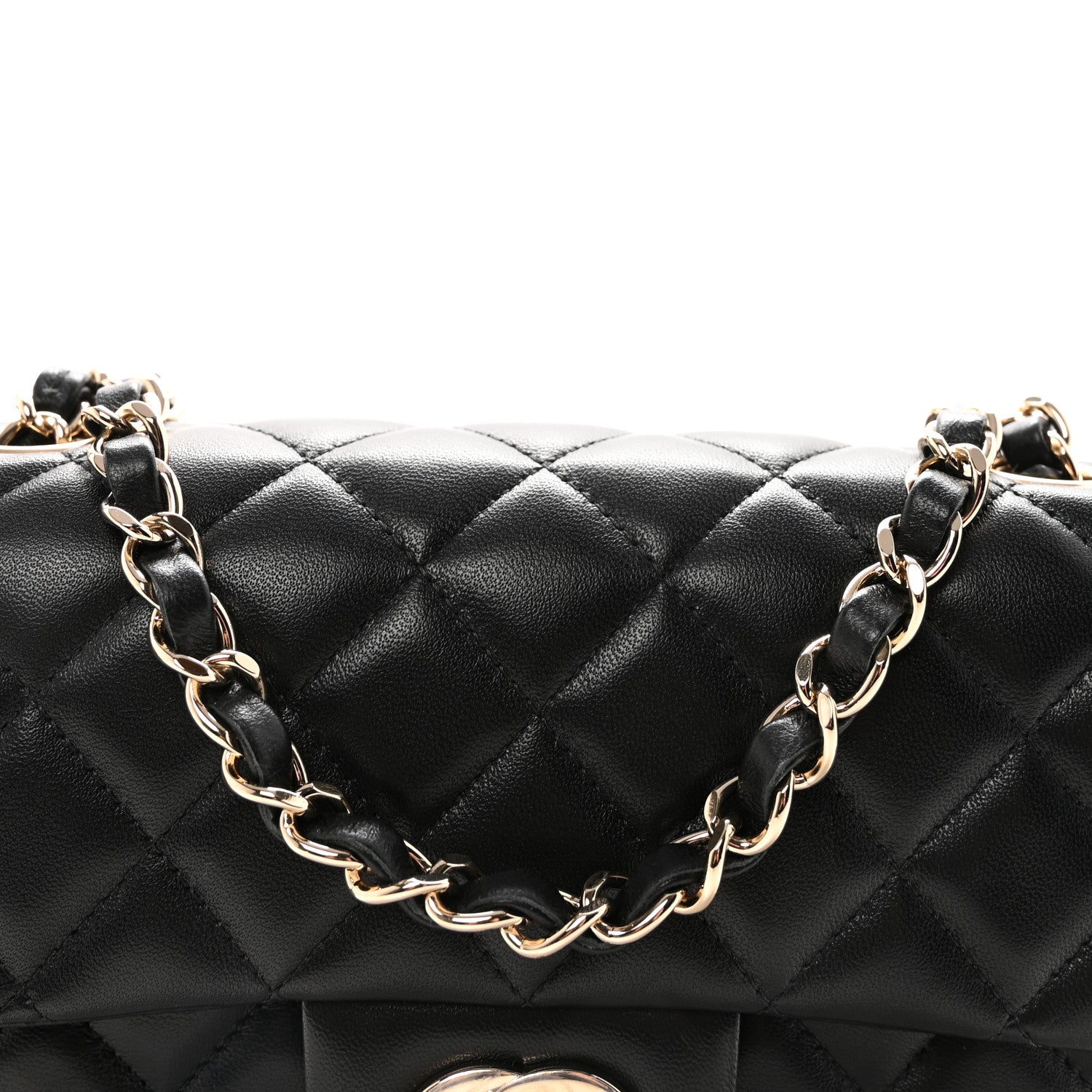 Chanel Lambskin Quilted Mini Rectangular Flap Black 1880480