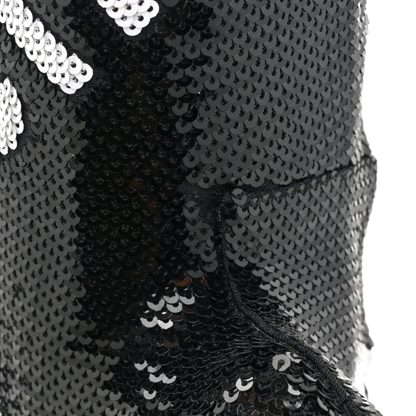 Sequin Spandex Logo 110mm Knife Thigh High Boots 37 Black