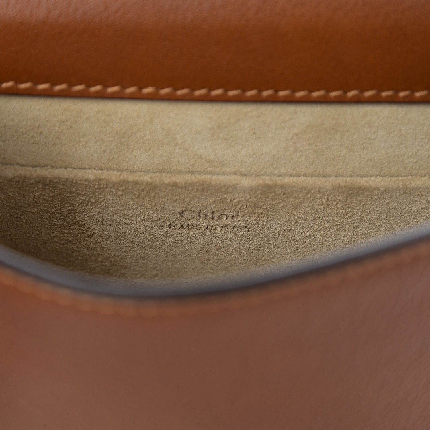 Chloe Calfskin Suede Small Nile Bracelet Bag Caramel 5 of 8