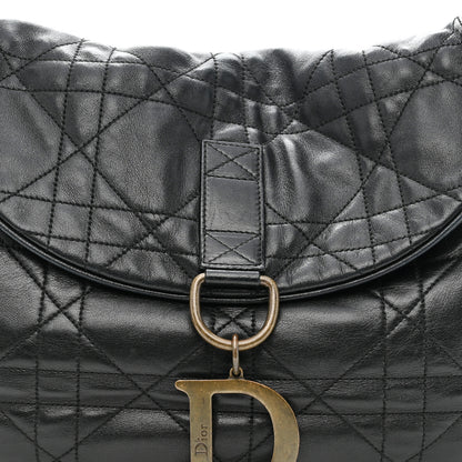 Christian Dior Lambskin Cannage Flap Messenger Bag Black 8 of 11