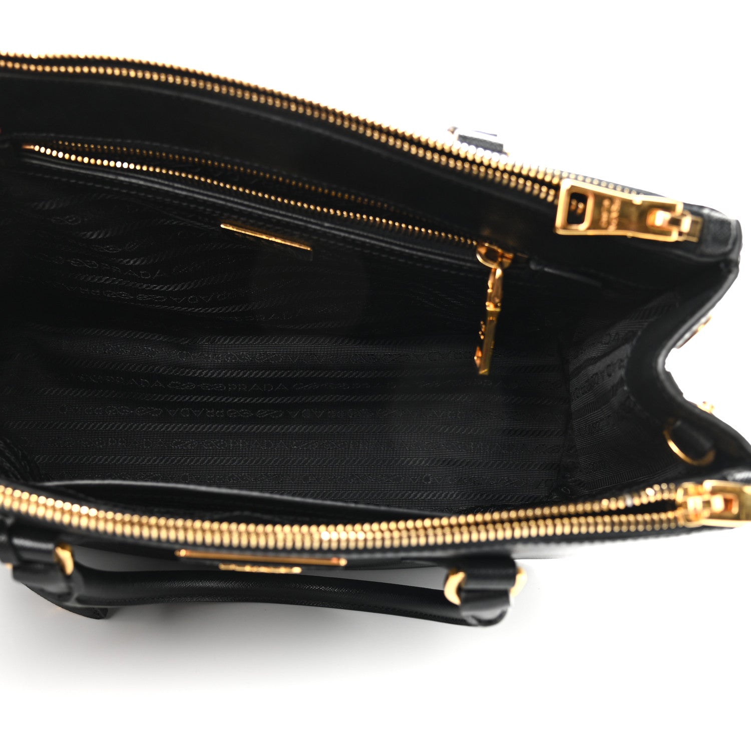 Prada Saffiano Small Galleria Double Zip Tote Black 5 of 9