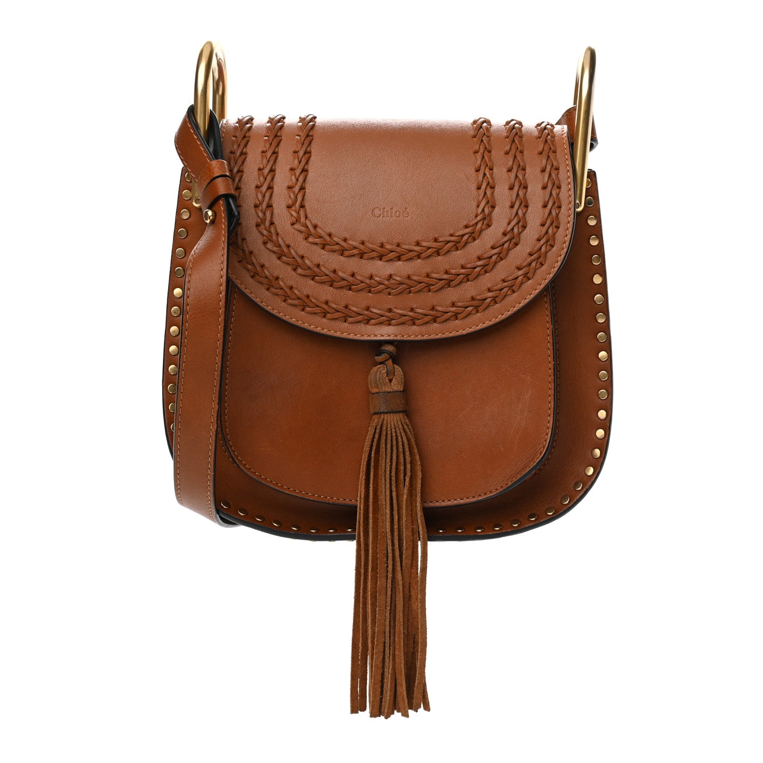 Chloe Calfskin Braided Small Hudson Shoulder Bag Caramel 1 of 17