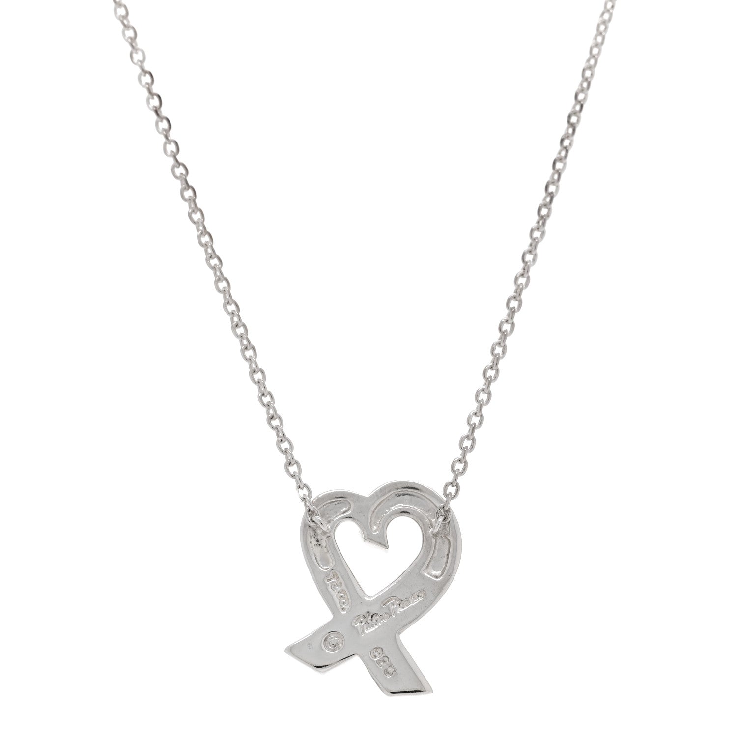 Tiffany Sterling Silver Paloma Picasso Loving Heart Pendant Necklace 4 of 4