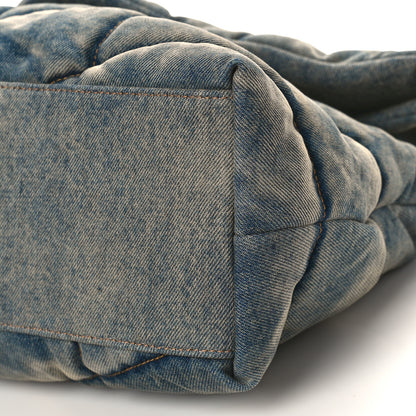 Saint Laurent Denim Quilted Medium Loulou Puffer Monogram Chain Satchel Blue Cinnamon 8 of 8