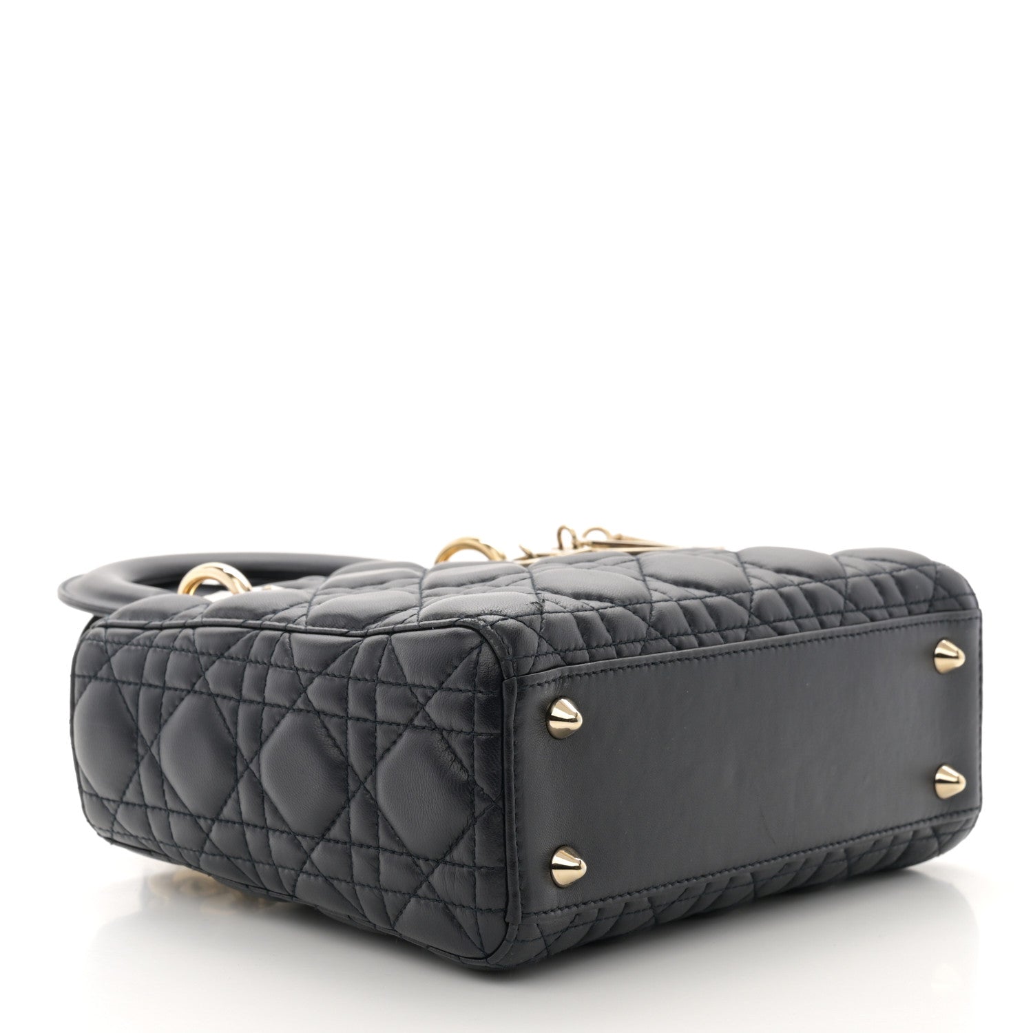 Christian Dior Lambskin Cannage Small Lucky Badges Lady Dior Navy 4 of 9