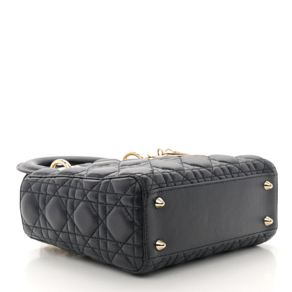 Christian Dior Lambskin Cannage Small Lucky Badges Lady Dior Navy 4 of 9