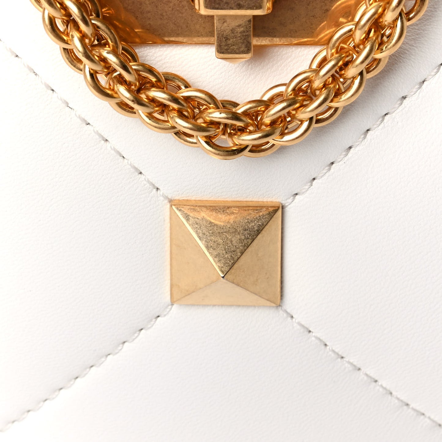 Nappa Mini Roman Stud The Handle Bag Ivory