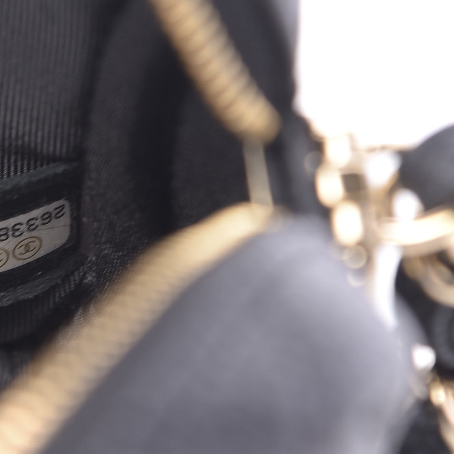 Iridescent Caviar Quilted Small Coco Tassel Camera Case Black