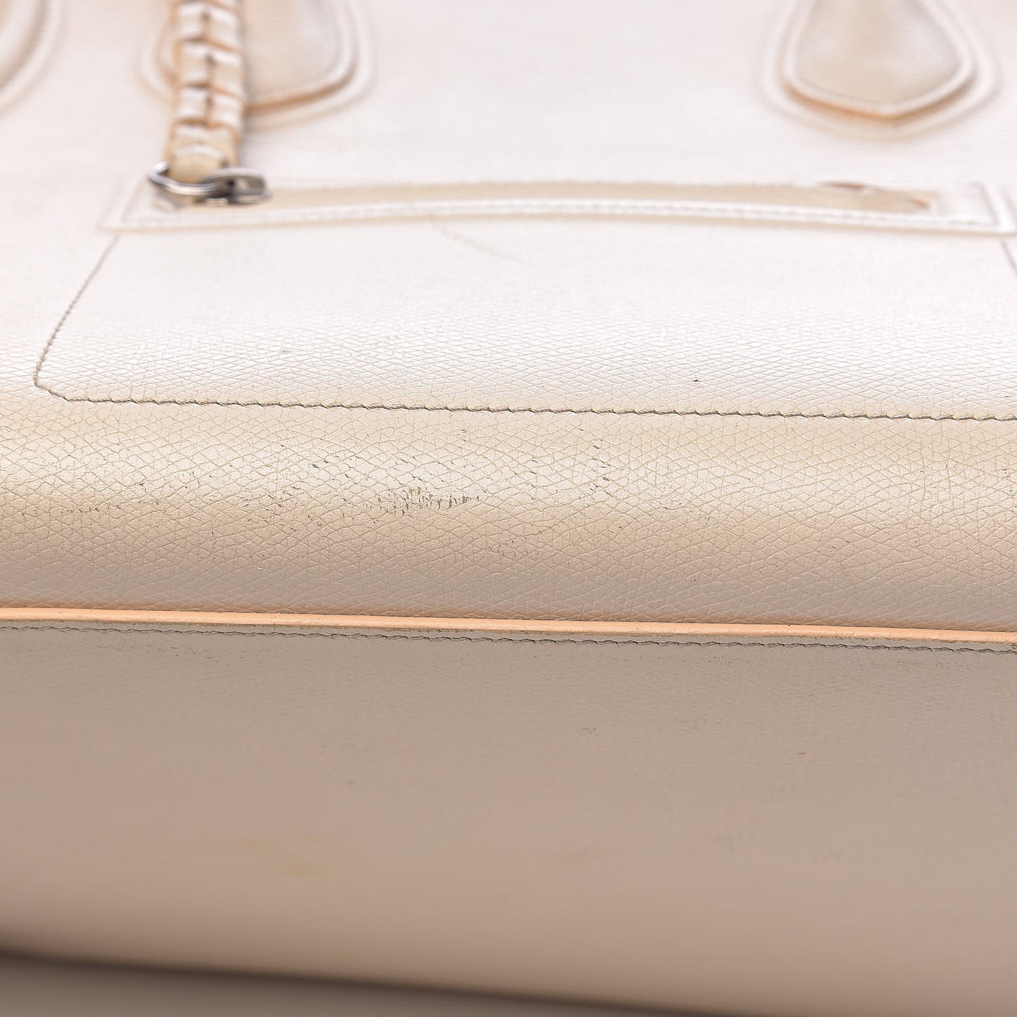 Grained Calfskin Medium Phantom Luggage Cream