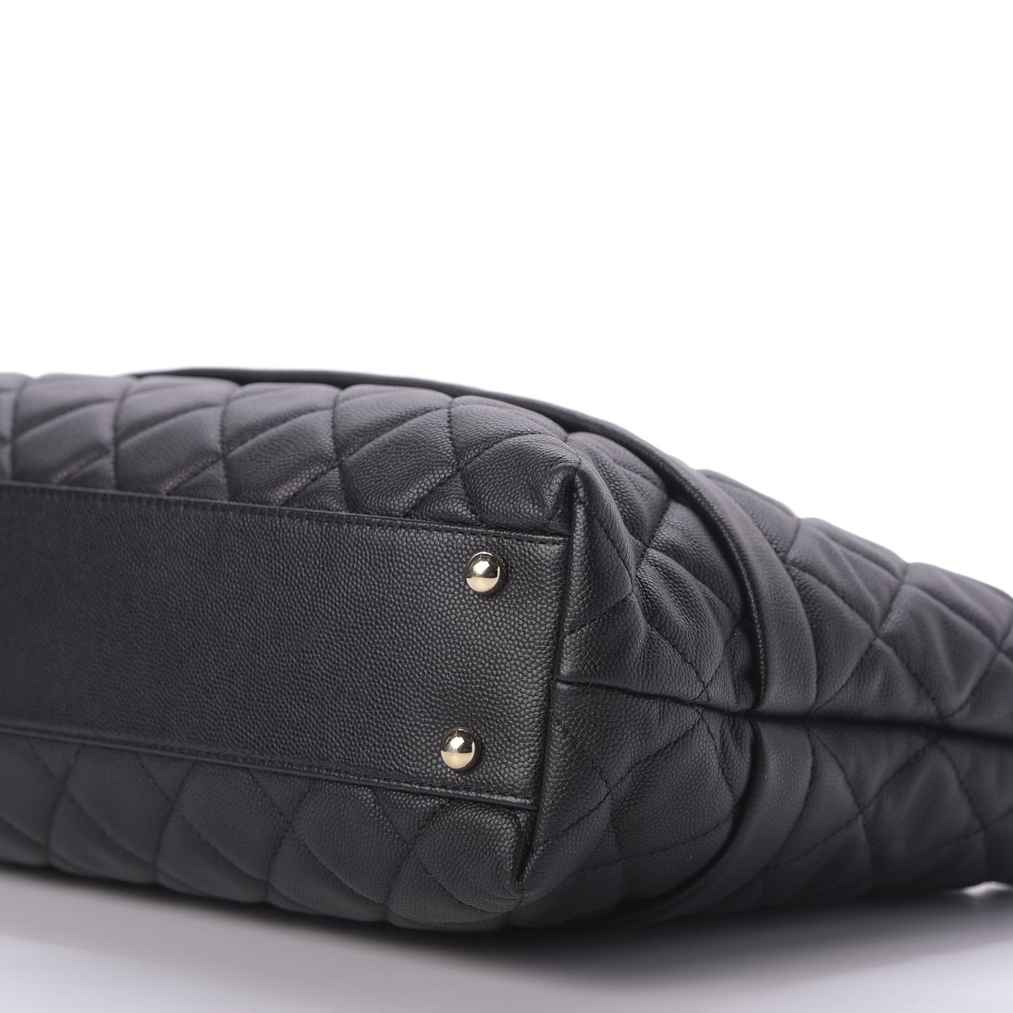 Caviar Quilted Rolled Up Tote Black