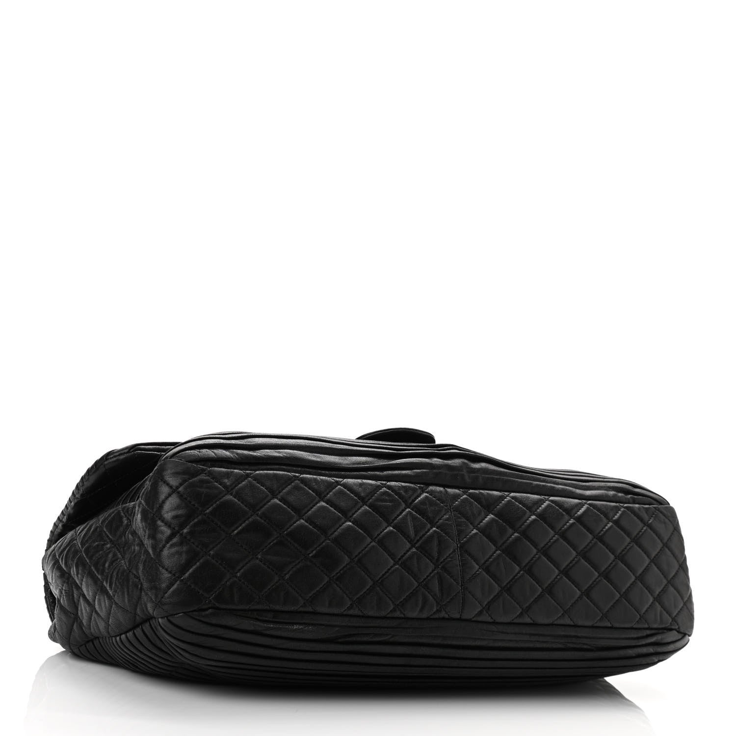 Chanel Lambskin Pleated Flap Shoulder Bag Black 3 of 9