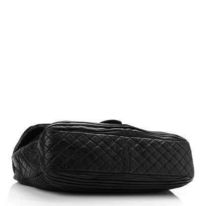 Chanel Lambskin Pleated Flap Shoulder Bag Black 3 of 9
