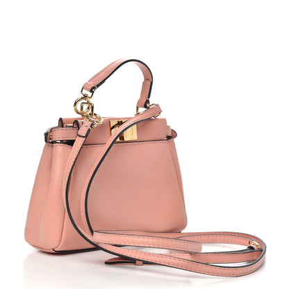 Fendi Shiny Nappa Micro Peekaboo Iconic Satchel Pink 3 of 8