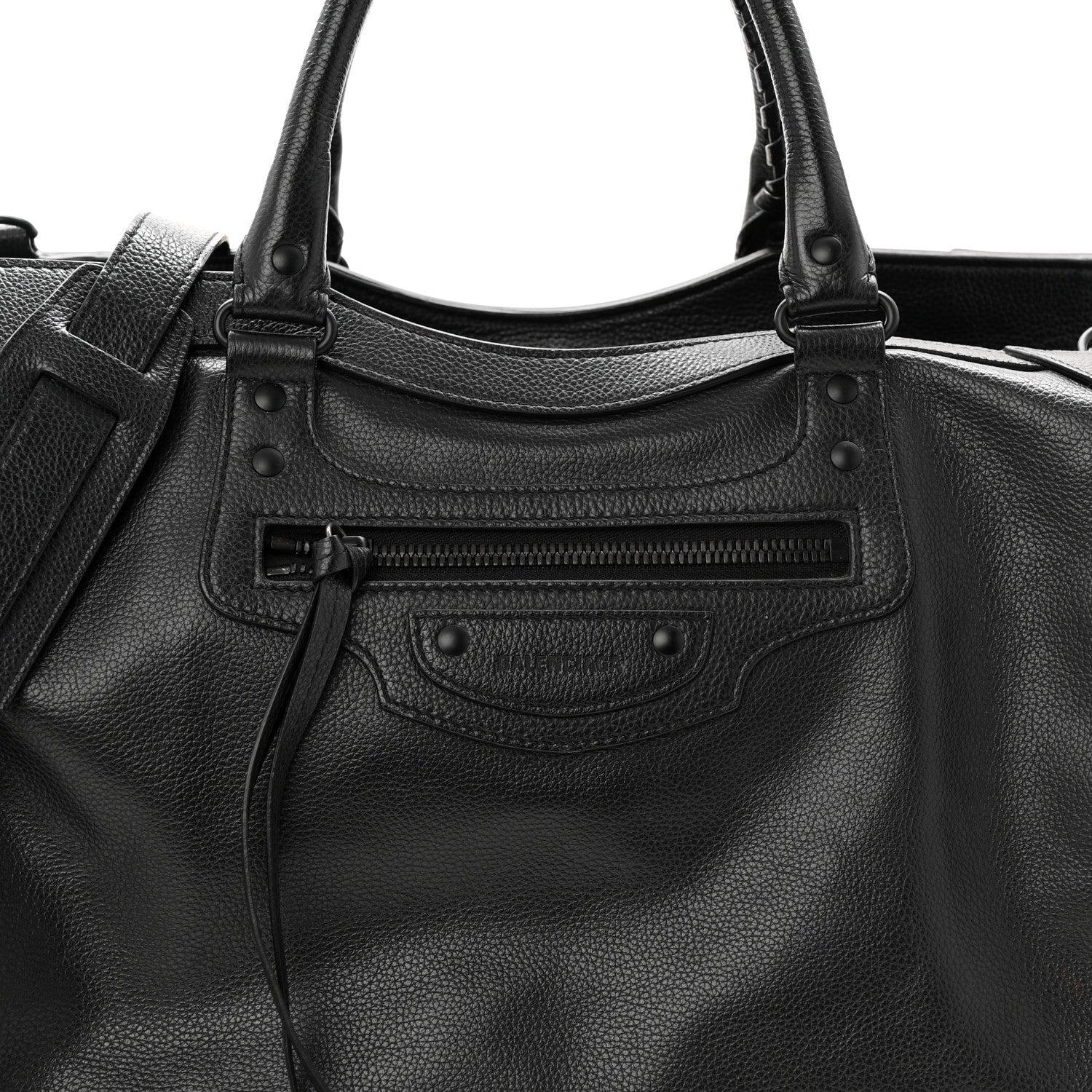 Balenciaga Grained Calfskin Neo Classic Black Hardware Large Top Handle Bag Black 8 of 10