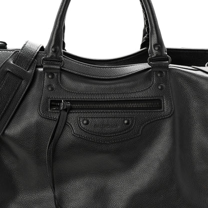 Balenciaga Grained Calfskin Neo Classic Black Hardware Large Top Handle Bag Black 8 of 10