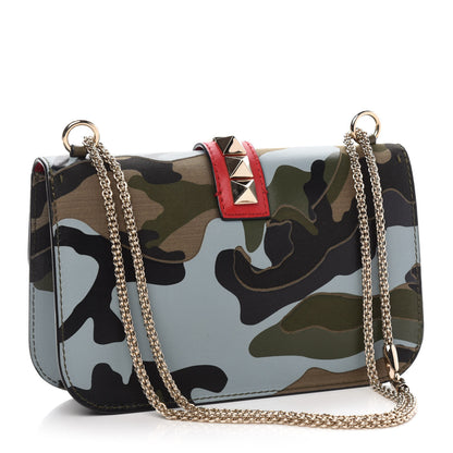 Valentino Garavani Nappa Canvas Camouflage Medium Glam Lock Rockstud Flap Multicolor 4 of 13
