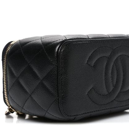 Chanel Caviar Quilted Small Vanity Case With Chain Black 9 of 10