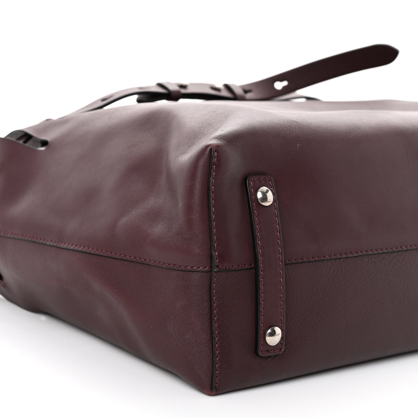 Calfskin Medium Belt Tote Burgundy