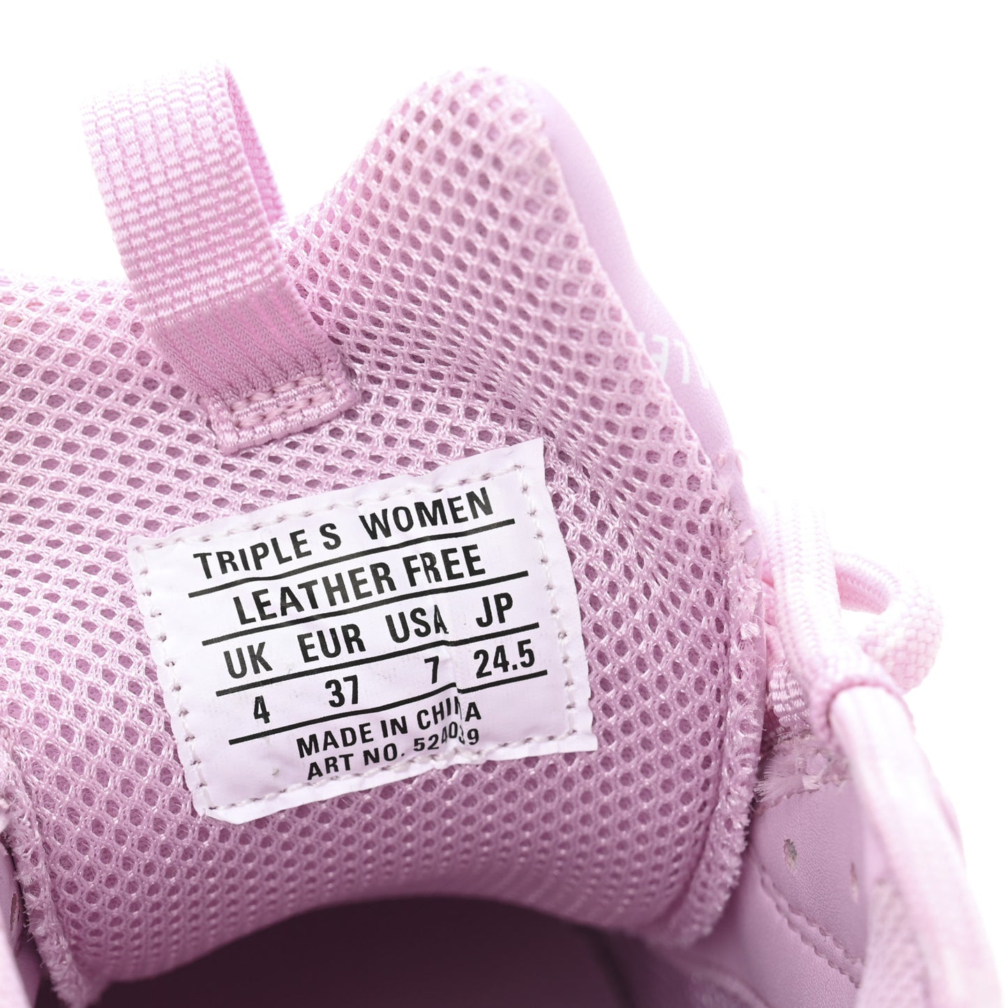 Technical Fabric Mesh Allover Logo Womens Triple S Sneakers 37 Pink White