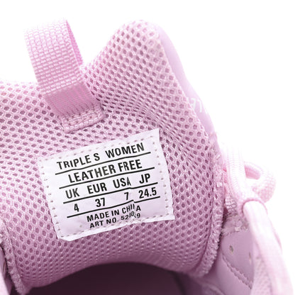 Balenciaga Technical Fabric Mesh Allover Logo Womens Triple S Sneakers 37 Pink White 8 of 9