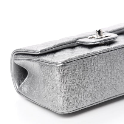 Chanel Metallic Caviar Quilted Mini Top Handle Rectangular Flap Silver 6 of 10