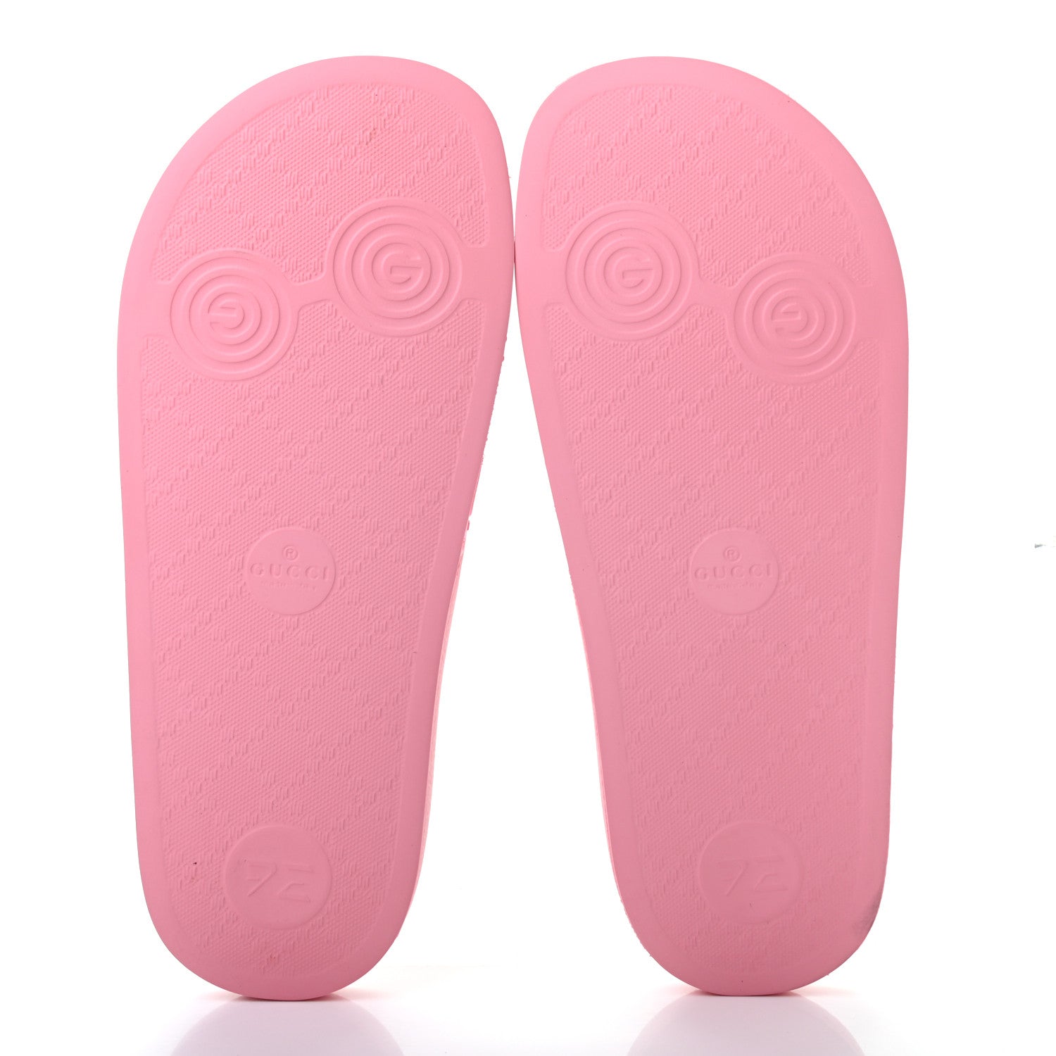 Gucci Rubber GG Monogram Perforated Womens Slide Sandals 37 Rose Box 5 of 5