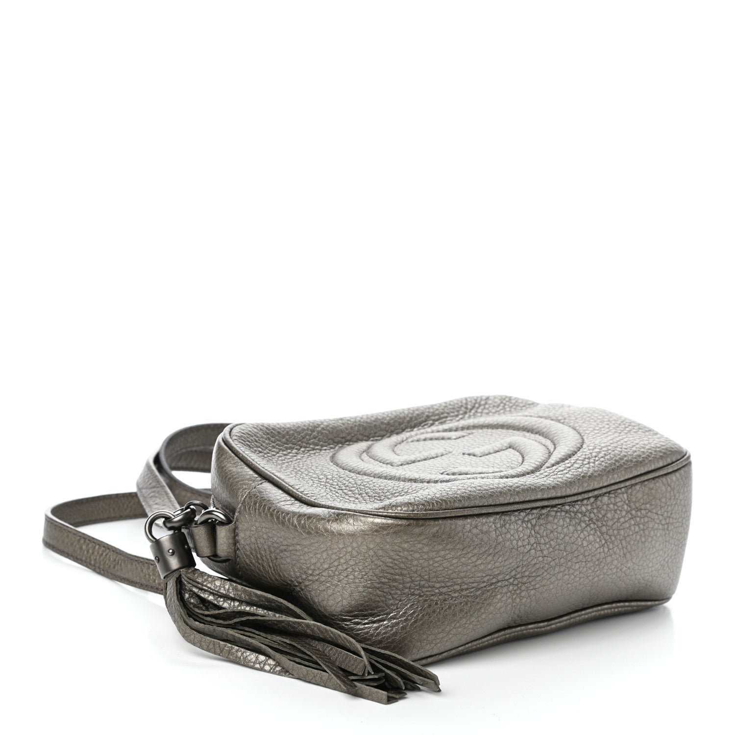 Gucci Metallic Pebbled Calfskin Small Soho Disco Bag Sasso 5 of 10