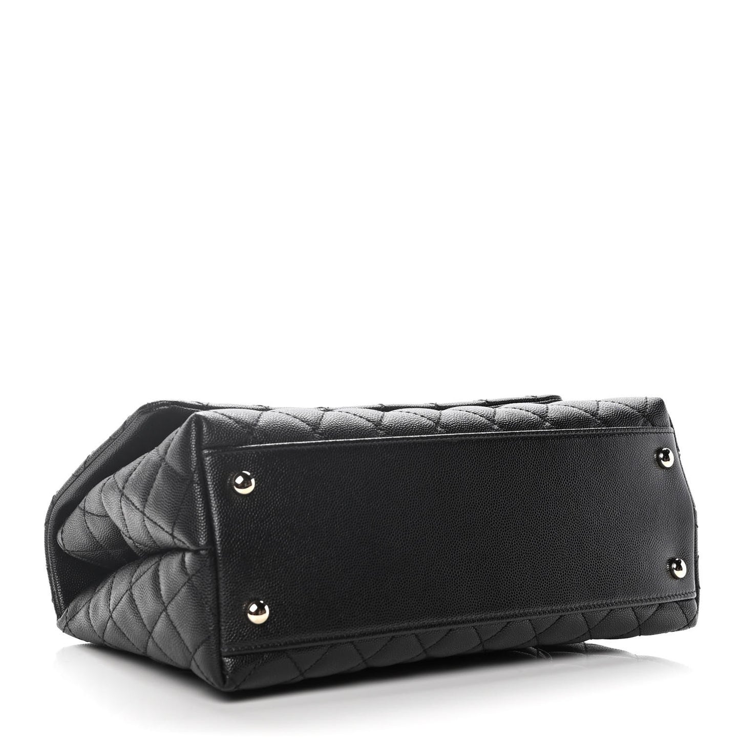Caviar Quilted Small Coco Handle Flap Black