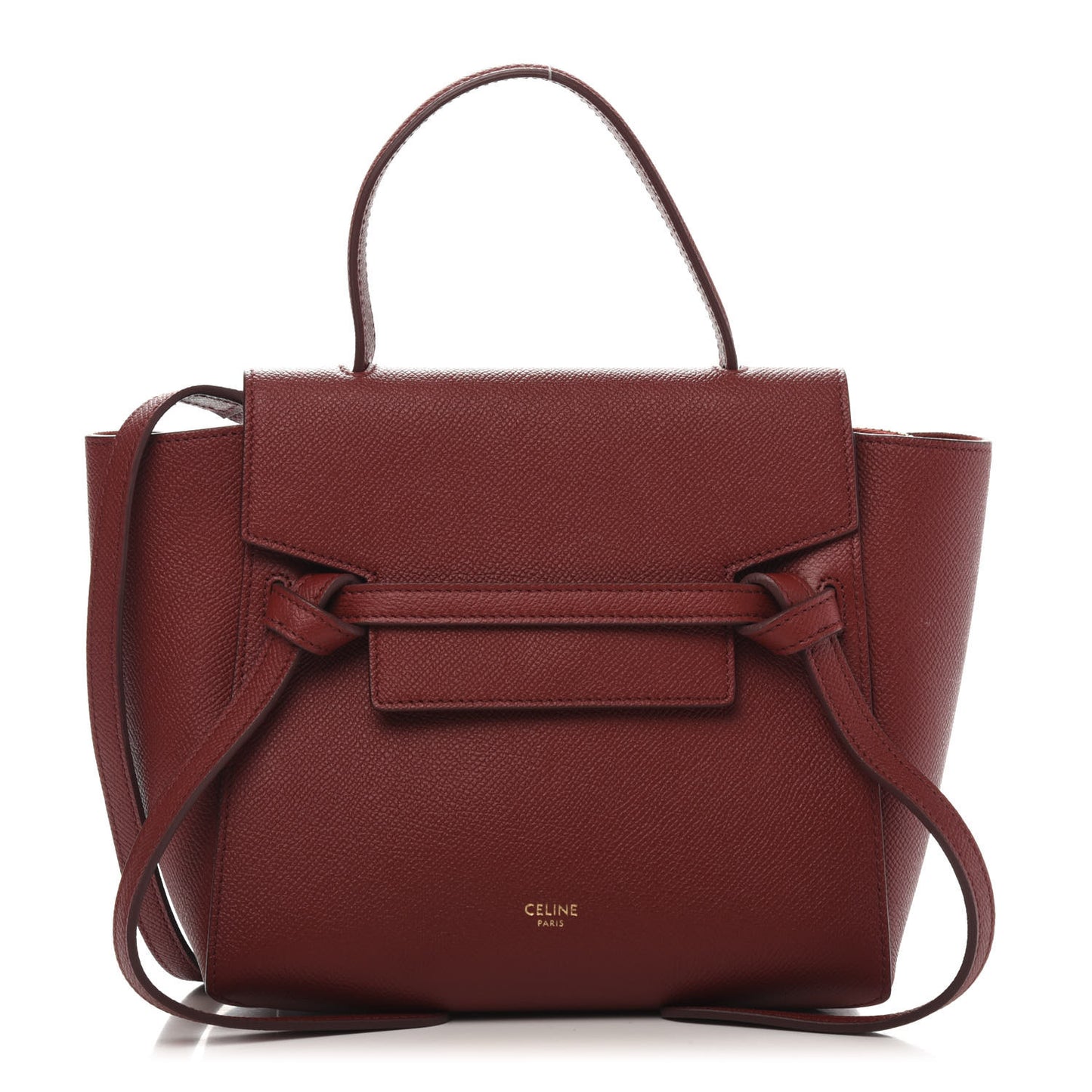 Grained Calfskin Nano Belt Bag Ruby