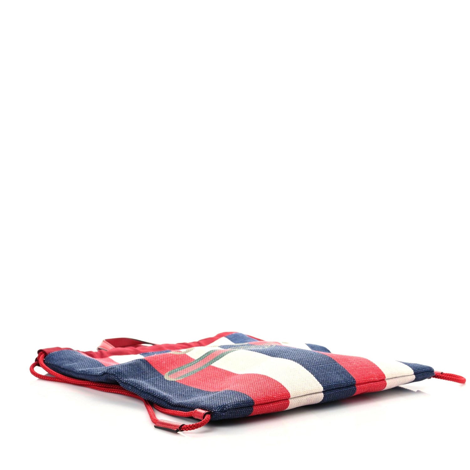 Gucci Canvas Logo Sylvie Stripe Drawstring Backpack Red 4 of 11