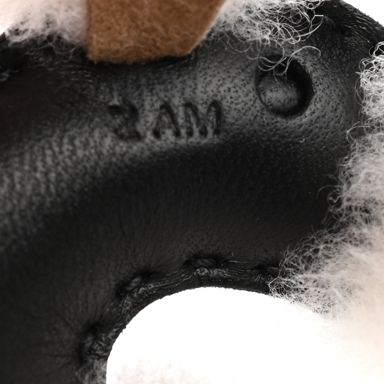 Hermes Milo Lambskin Shearling Budy Charm Black 4 of 5