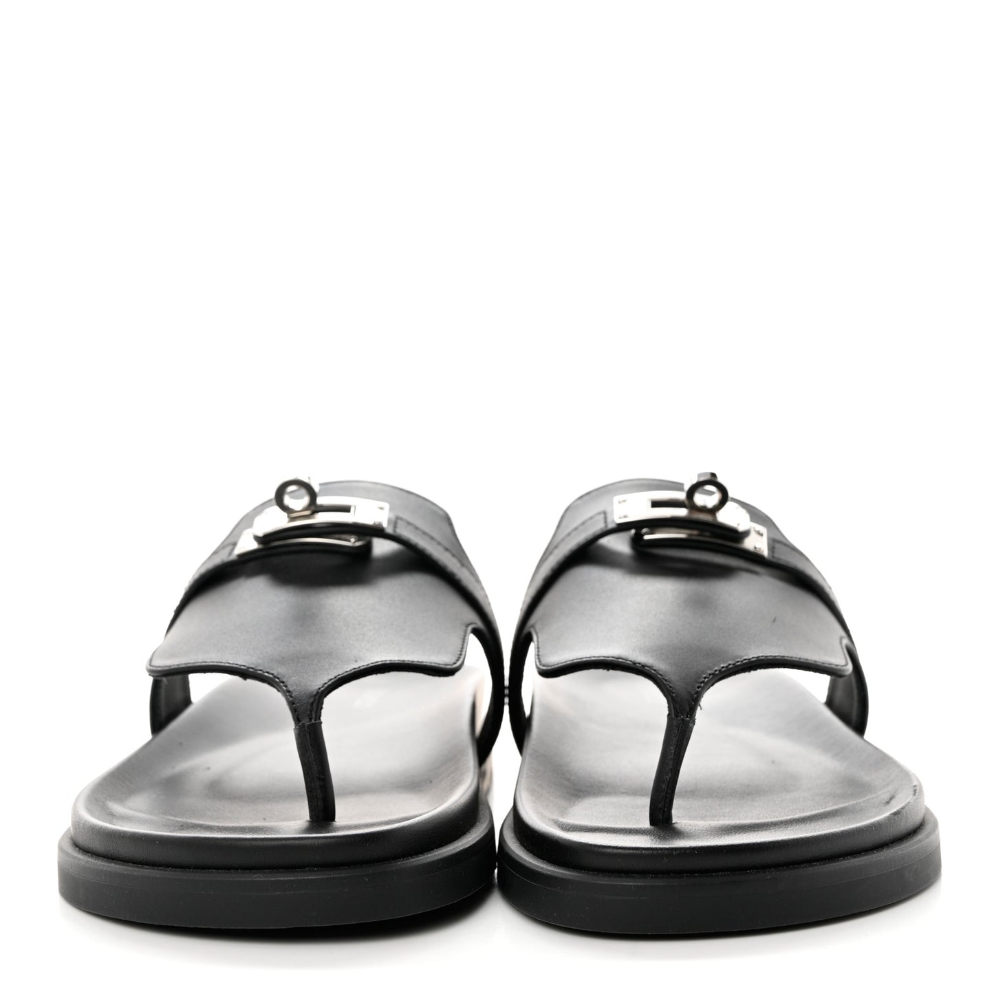 Calfskin Womens Empire Sandals 38 Black