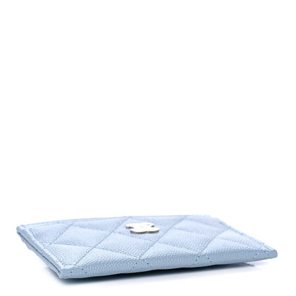 Chanel Caviar Quilted Card Holder Light Blue 4 of 10