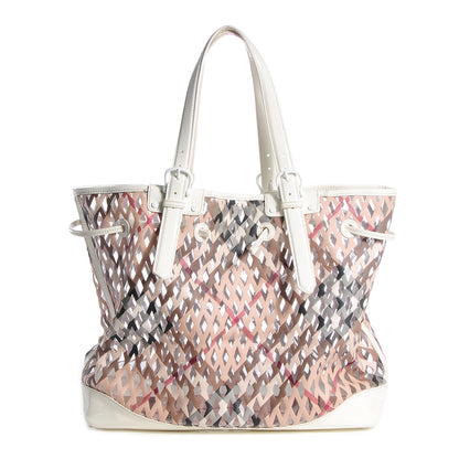 Burberry Supernova Check Net Drawstring Bag White 1 of 6