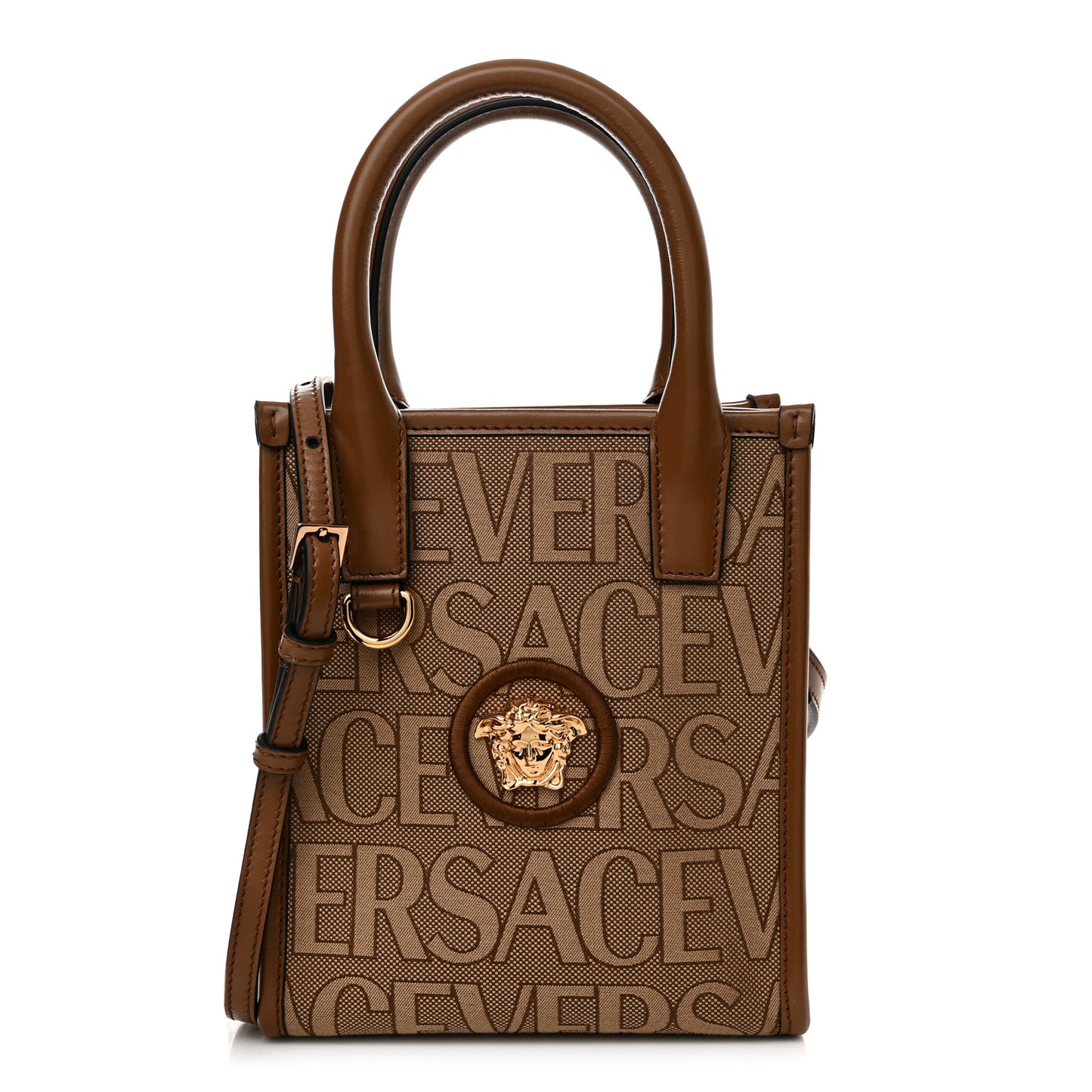 Jacquard Canvas Allover Medusa Tote Bag Beige