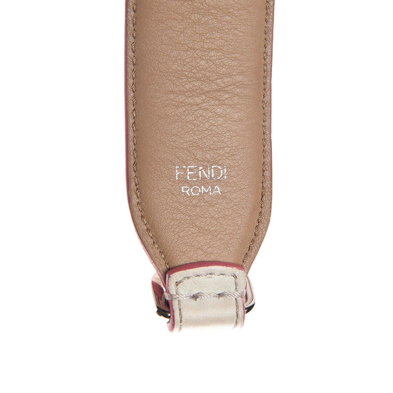 Fendi Vitello Dolce Plexiglass Bi-Color Studded Strap You White Ice Cuoio Multicolor 3 of 3