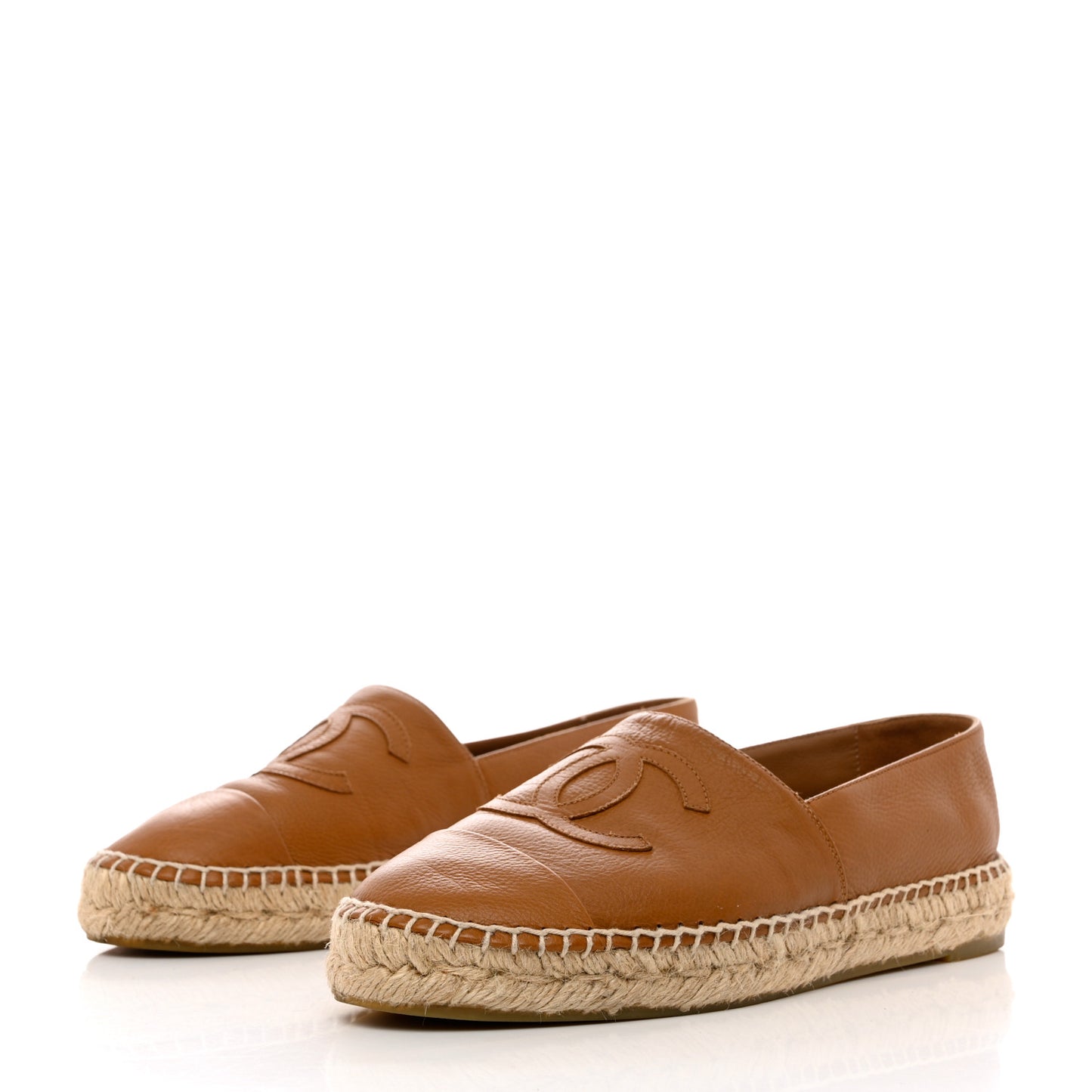 Lambskin CC Espadrilles 38 Light Brown
