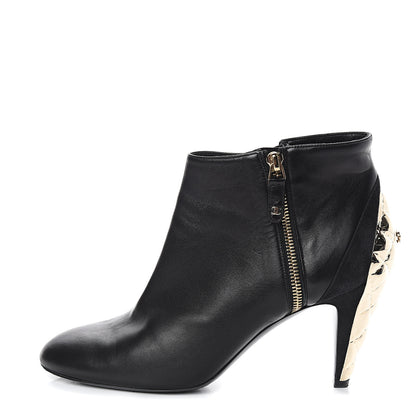 Chanel Lambskin Suede CC Short Boots 40 Black 1 of 8