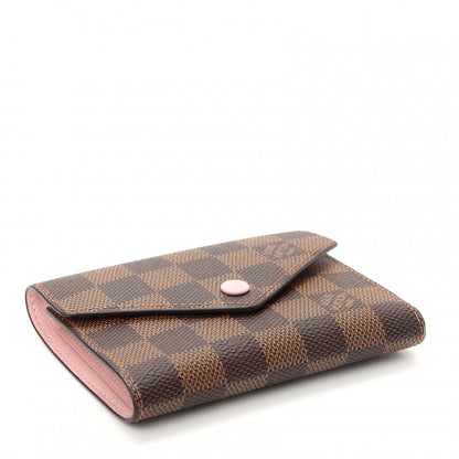 Louis Vuitton Damier Ebene Victorine Wallet Rose Ballerine 4 of 7