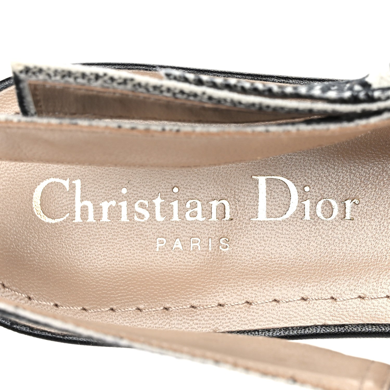 Christian Dior Cotton Ribbon Macro Houndstooth J'Adior Slingback Ballet Flats 39.5 Black White 8 of 8